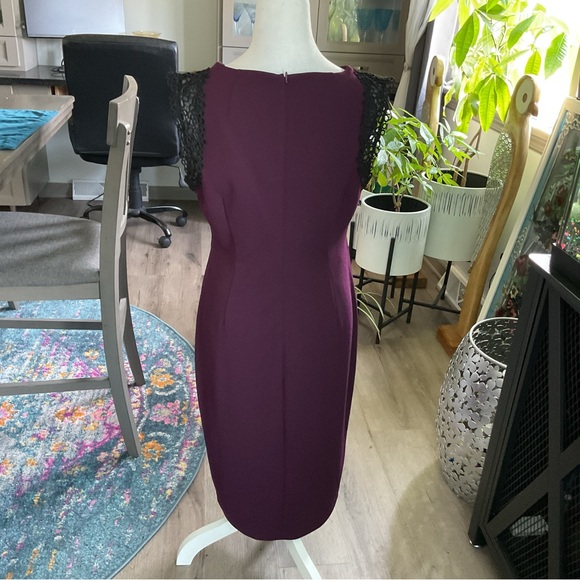 Calvin Klein Dresses & Skirts - Calvin Klein Purple Midi Dress with Black Lace